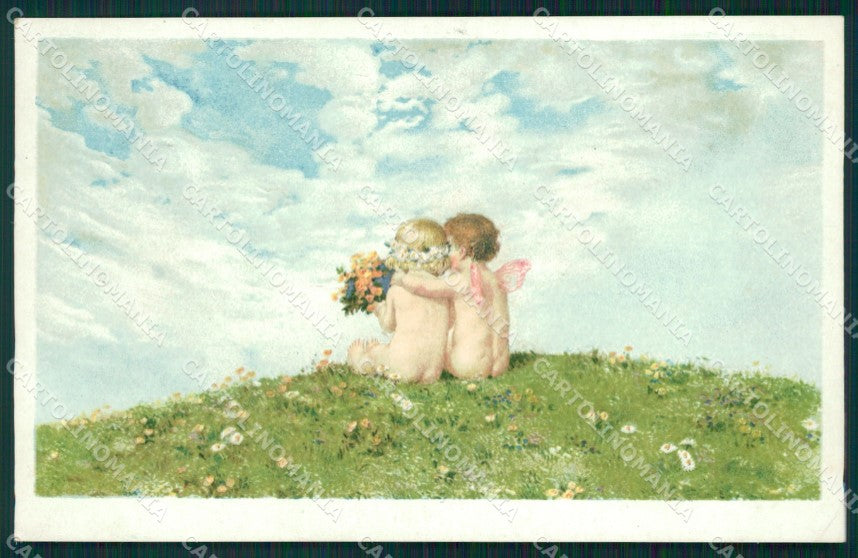 Fairy Cupid Angel MM Vienne serie 1173 postcard cartolina QT6209 – fronte