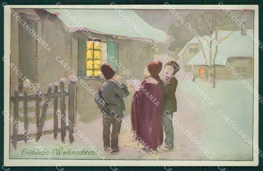 Christmas Greetings MM Vienne serie 281 postcard cartolina QT6224 – fronte