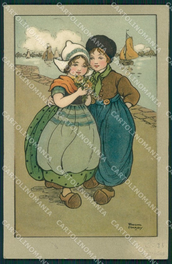 Dutch Children Florence Hardy Dondorf serie 534 postcard cartolina QT6228 – fronte