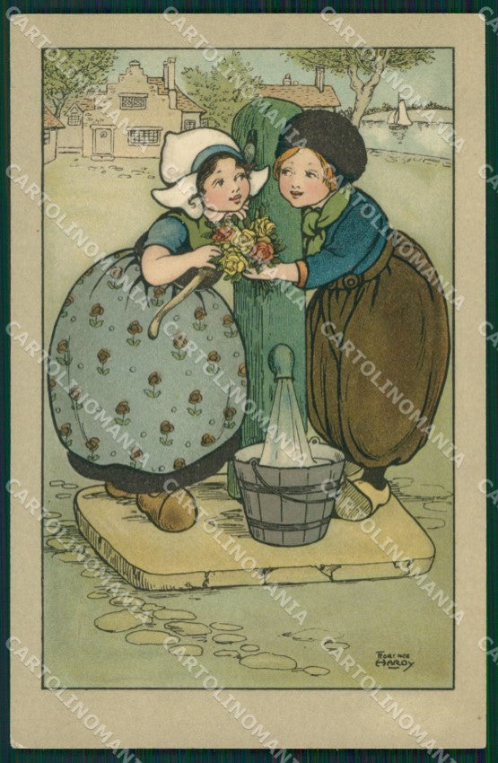 Dutch Children Florence Hardy Dondorf serie 534 postcard cartolina QT6236 – fronte