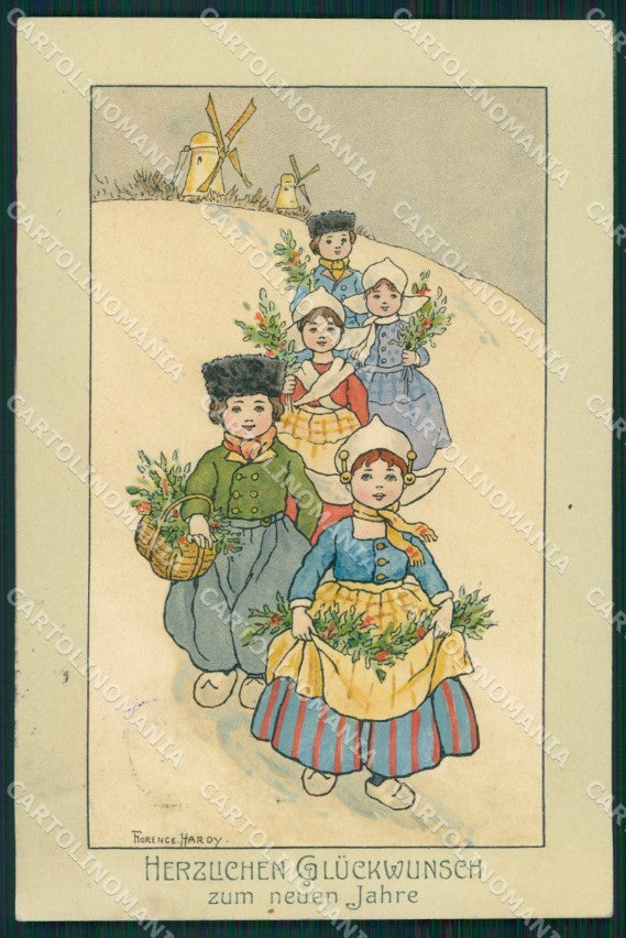 Dutch Children Florence Hardy Dondorf serie 201 postcard cartolina QT6237 – fronte