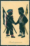 Children Silhouette Freund Dondorf serie 722 postcard cartolina QT6258 – fronte
