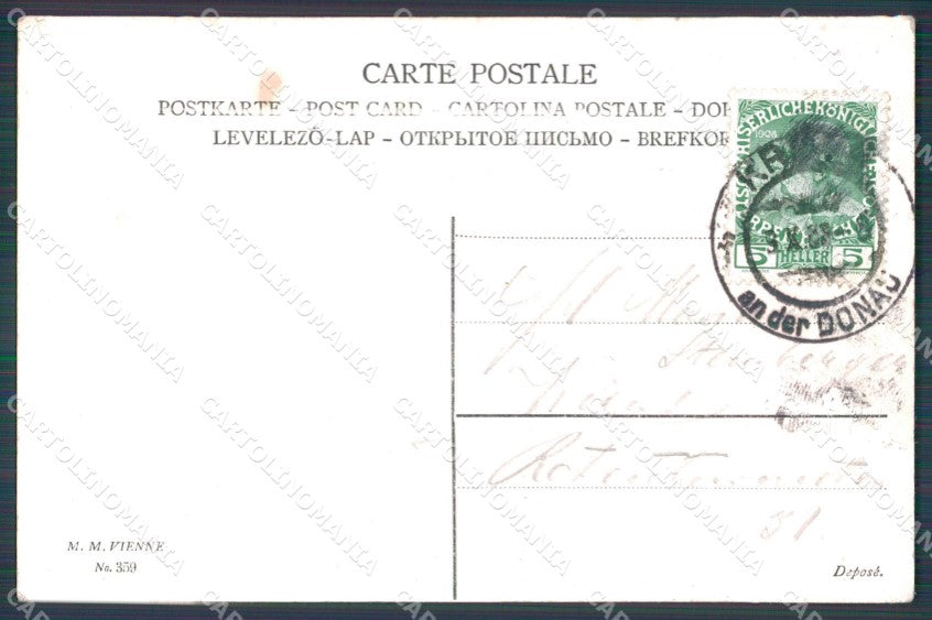 Elephant Painting MM Vienne serie 359 postcard cartolina QT6329 – retro