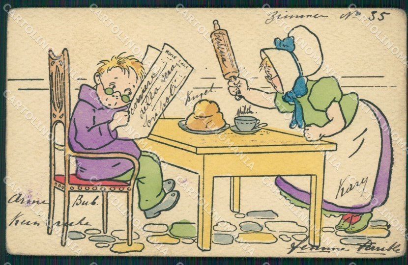 Comic Verdier London serie 502 postcard cartolina QT6337 – fronte