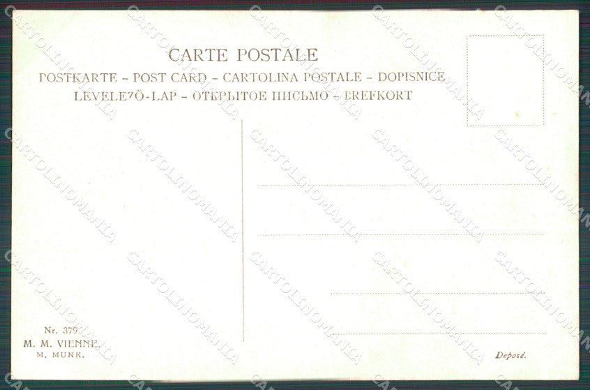 Fishing Lady Schubert MM Vienne serie 379 postcard cartolina QT6343 – retro