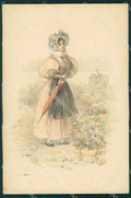 Lady and Flowers LITTLE TEAR Dondorf serie 176 postcard cartolina QT6373 – fronte