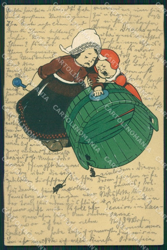 Dutch Children CREASE Dondorf serie 152 postcard cartolina QT6375 – fronte