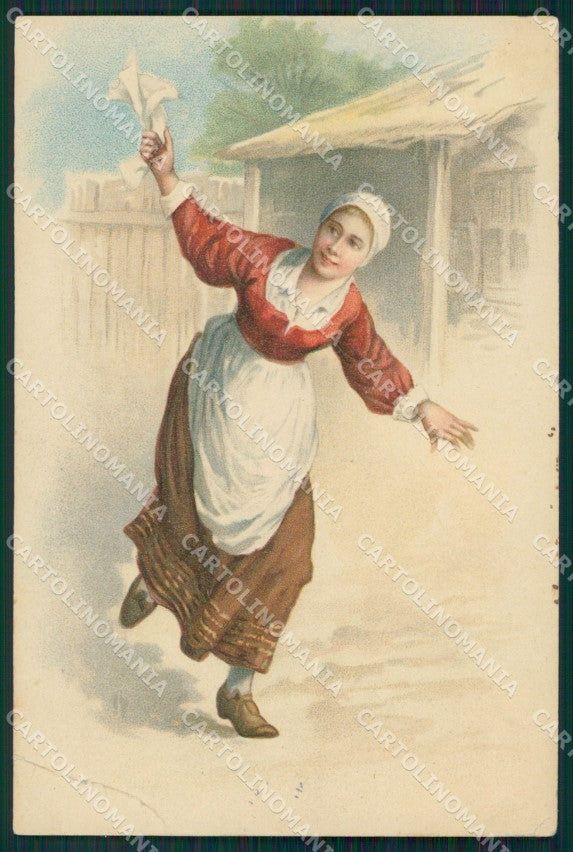 Dutch Lady CORNER CREASE Dondorf serie 221 postcard cartolina QT6403 – fronte