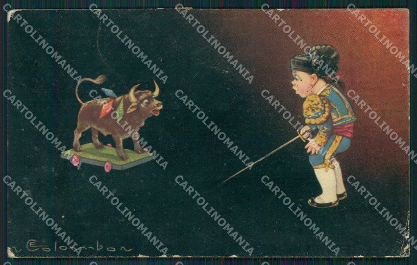 Colombo Art Deco Boy CREASES serie 1722 postcard cartolina QT6426 – fronte