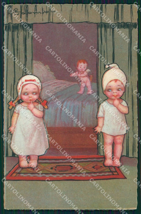 Colombo Art Deco Children serie 1960 postcard cartolina QT6446 – fronte