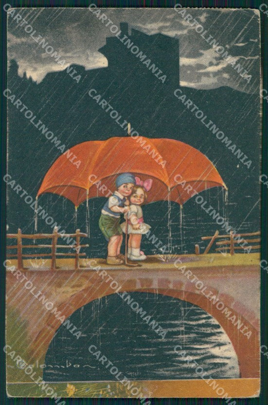 Colombo Art Deco Children CREASES serie 1743 postcard cartolina QT6456 – fronte