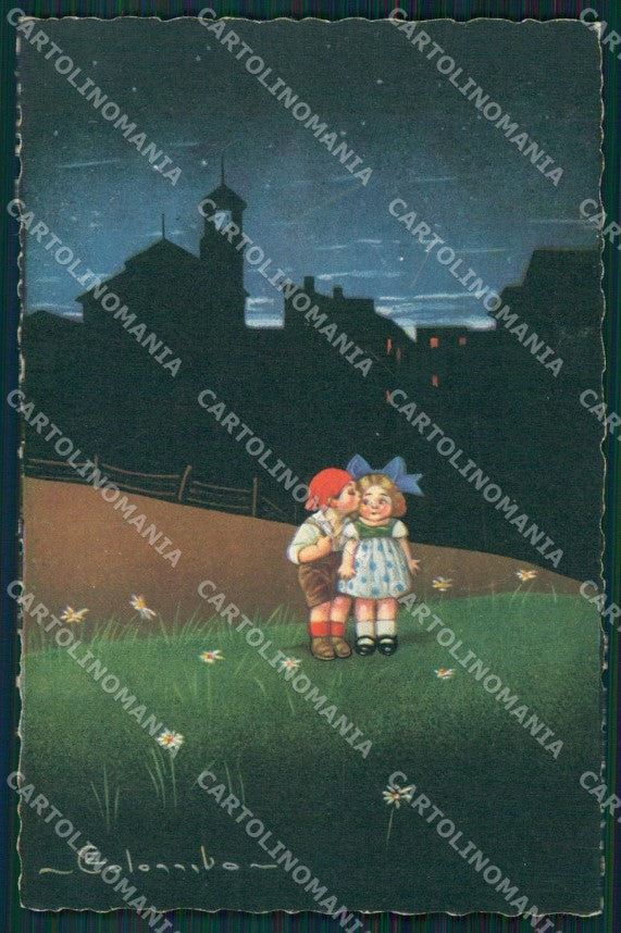 Colombo Art Deco Children serie 1743 postcard cartolina QT6458 – fronte