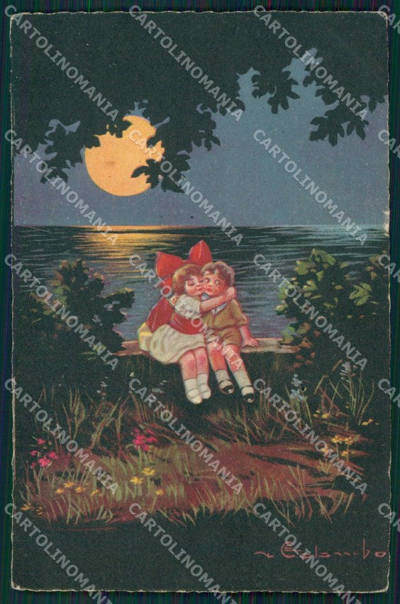 Colombo Art Deco Children CORNER CREASE RESTORED serie 1743 postcard QT6460 – fronte