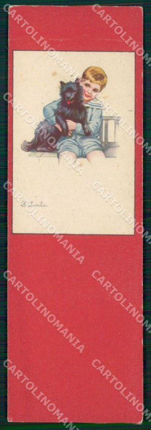 Colombo Art Deco Baby and Spitz dog serie 587 mini postcard cartolina QT6476 – fronte