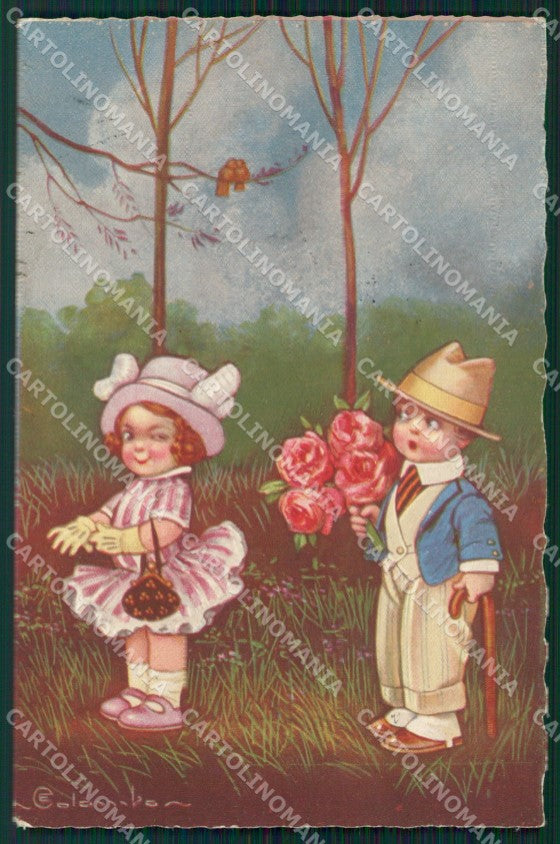 Colombo Art Deco Children serie 1743 postcard cartolina QT6481 – fronte