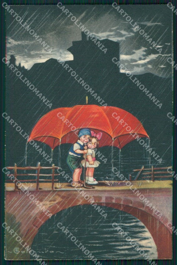 Colombo Art Deco Children serie 2421 postcard cartolina QT6482 – fronte