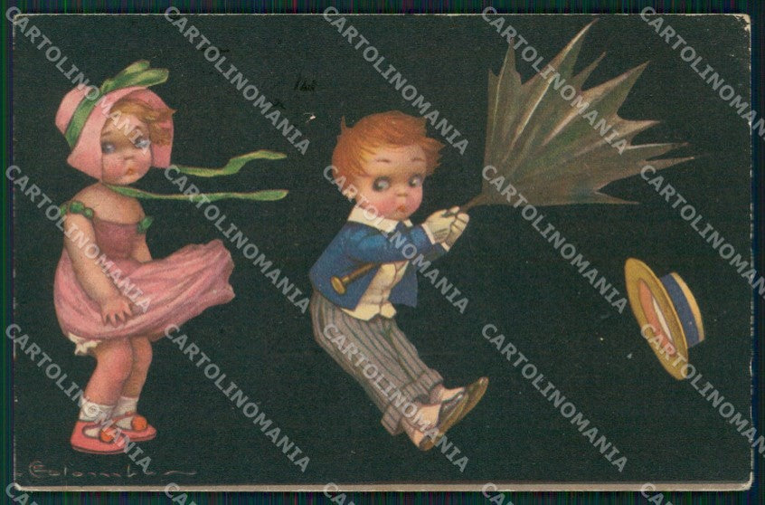 Colombo Art Deco Children serie 1964 postcard cartolina QT6492 – fronte