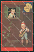 Colombo Art Deco Children Paper Moon CORNER CREASE serie 2253 postcard QT6550 – fronte