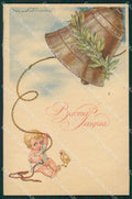 Castelli Little Boy Easter Bell Degami serie 769 postcard cartolina QT6642 – fronte