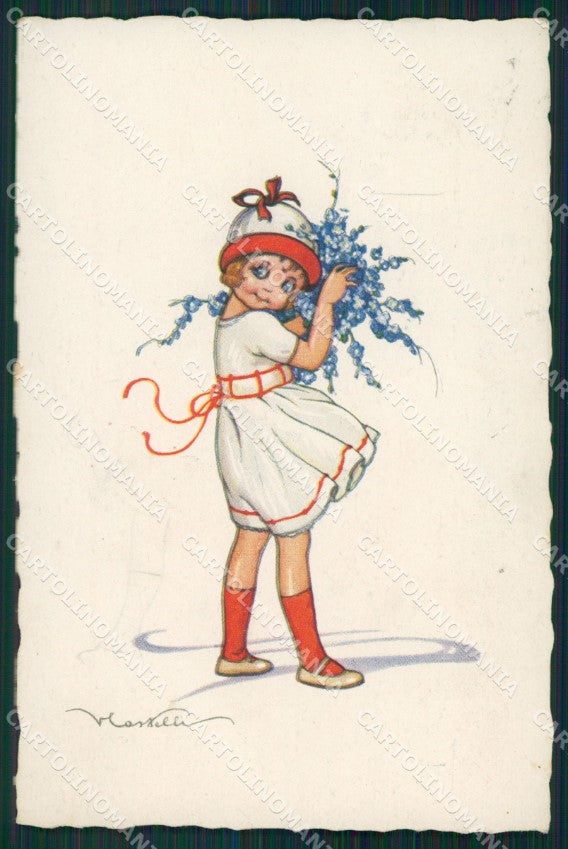 Castelli Girl ABRADED Degami serie 675 postcard cartolina QT6644 – fronte