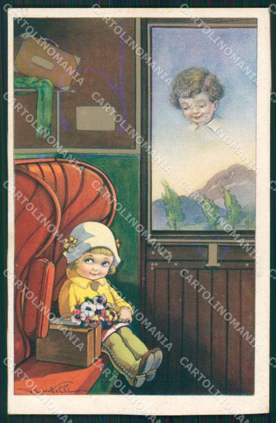 Castelli Children Train CORNER CREASE Degami serie 2210 postcard QT6651 – fronte