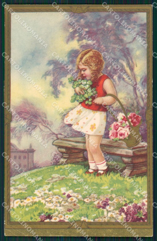 Castelli Girl CORNER CREASE Degami serie 2264 postcard cartolina QT6654 – fronte