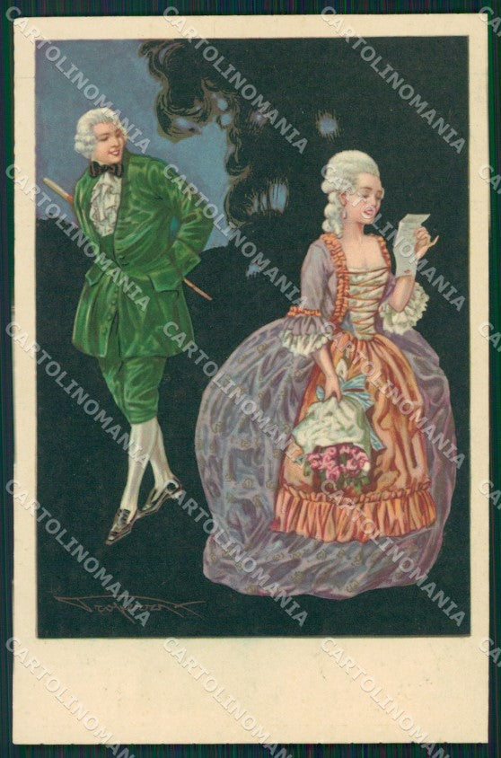 Properzi Italian Art Deco Lady Degami serie 1015 postcard cartolina QT6689 – fronte