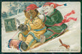 Thompson Dressed Bear Tobogganing Snow relief Tuck ABRADED postcard QT6778 – fronte