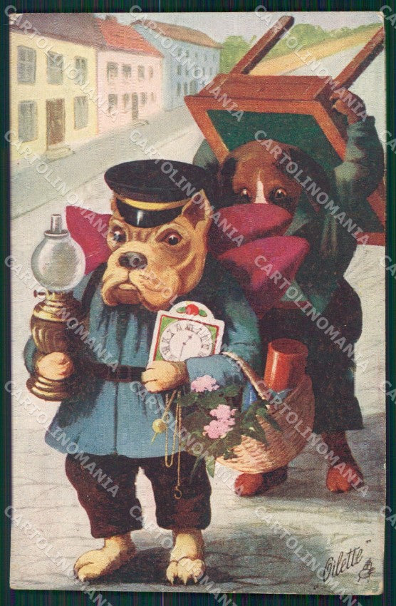 Dressed dog Tuck Oilette serie 434 CREASES postcard cartolina QT6800 – fronte
