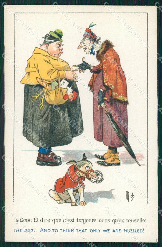 Mich Lady Dog comic postcard cartolina QT6818 – fronte