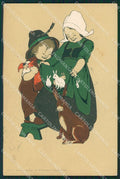 Dutch Children Easter Greeting Dondorf serie 151 postcard cartolina QT6831 – fronte