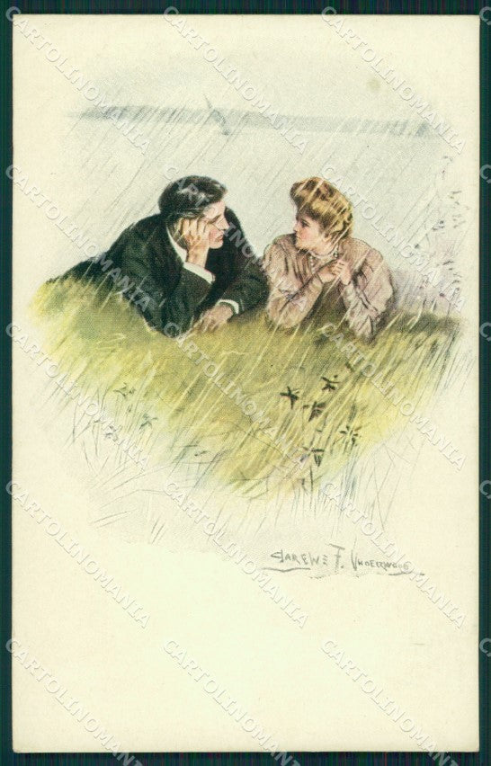 Clarence Underwood Lady MM Vienne 389 postcard cartolina QT6835 – fronte