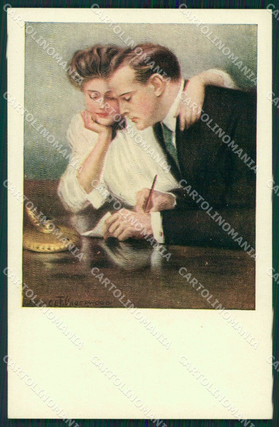 Clarence Underwood Lady MM Vienne 387 postcard cartolina QT6838 – fronte