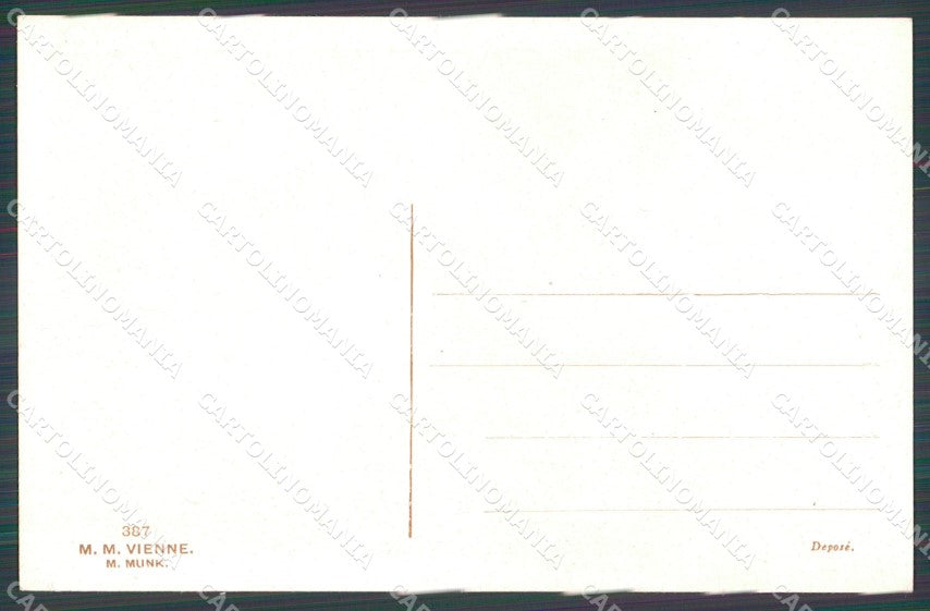 Clarence Underwood Lady MM Vienne 387 postcard cartolina QT6838 – retro