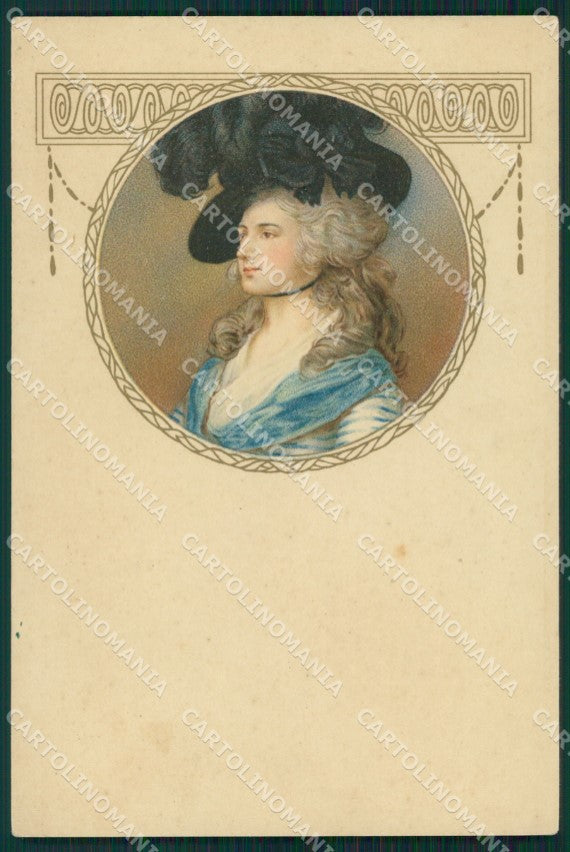 Art Nouveau Lady UNGLUED Dondorf serie 233 postcard cartolina QT6868 – fronte