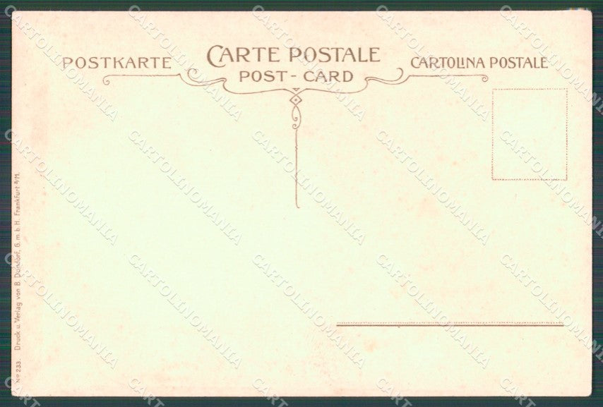 Art Nouveau Lady UNGLUED Dondorf serie 233 postcard cartolina QT6868 – retro
