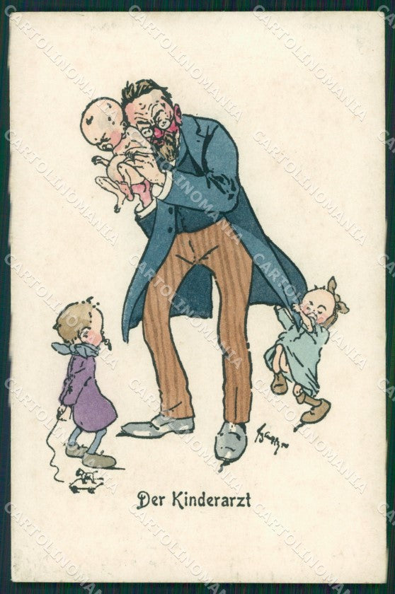 Profession Job comic signed MM Vienne 274 postcard cartolina QT6879 – fronte