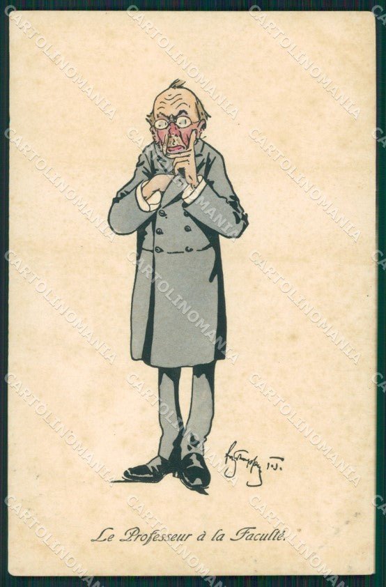 Profession Job comic signed MM Vienne 274 postcard cartolina QT6882 – fronte