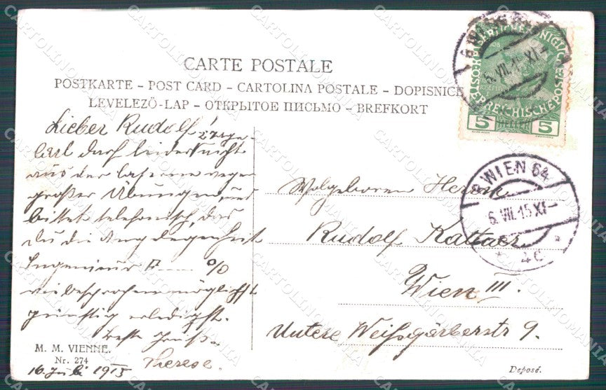 Profession Job comic signed CREASED MM Vienne 274 postcard cartolina QT6883 – retro