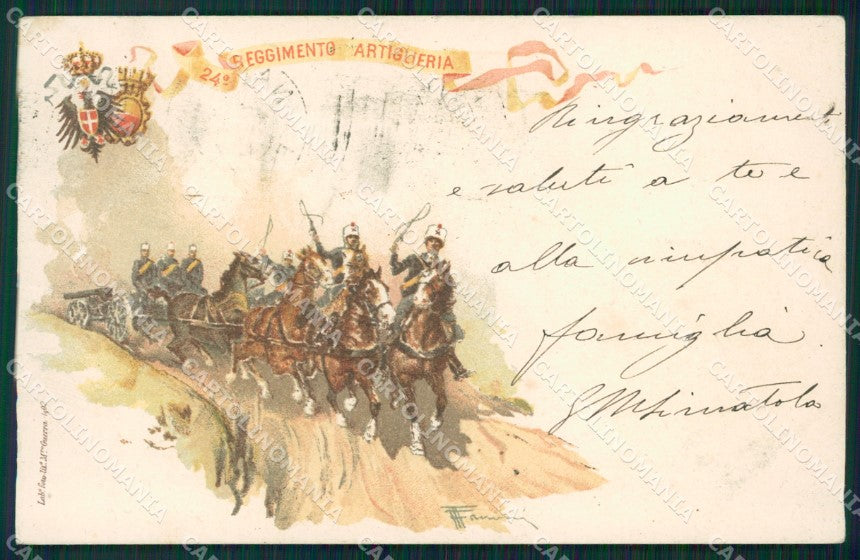 Military Horses Artiglieria LITTLE TEAR postcard cartolina QT6899 – fronte