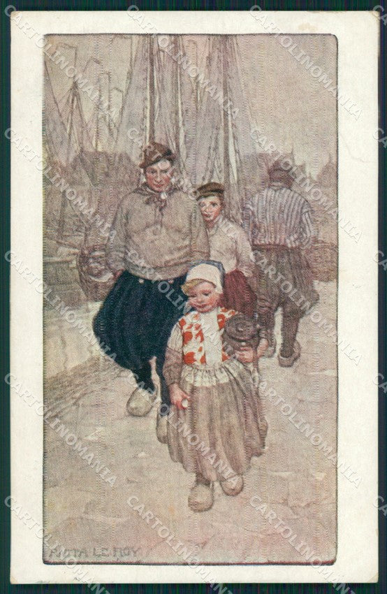 Anita La Roy Dutch Children MM Vienne 386 postcard cartolina QT6907 – fronte