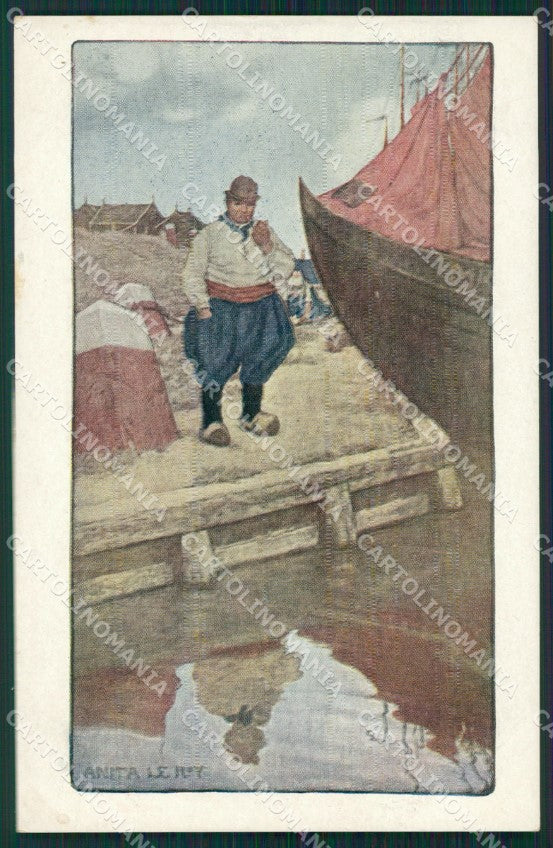 Anita La Roy Dutch Man MM Vienne 386 postcard cartolina QT6908 – fronte