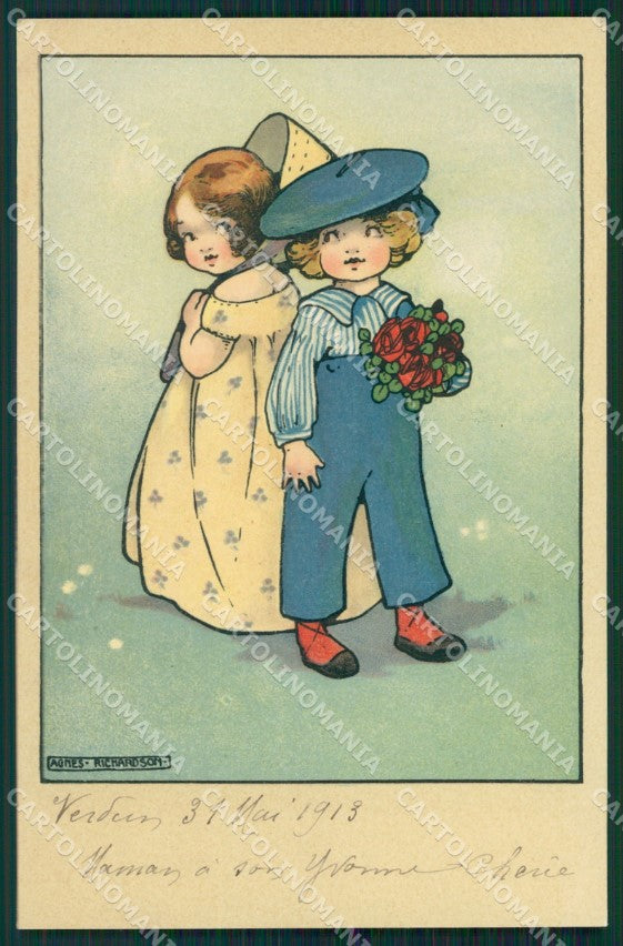 Agnes Richardson Children Dondorf serie 505 postcard cartolina QT6913 – fronte