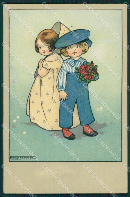 Agnes Richardson Children Dondorf serie 505 postcard cartolina QT6914 – fronte