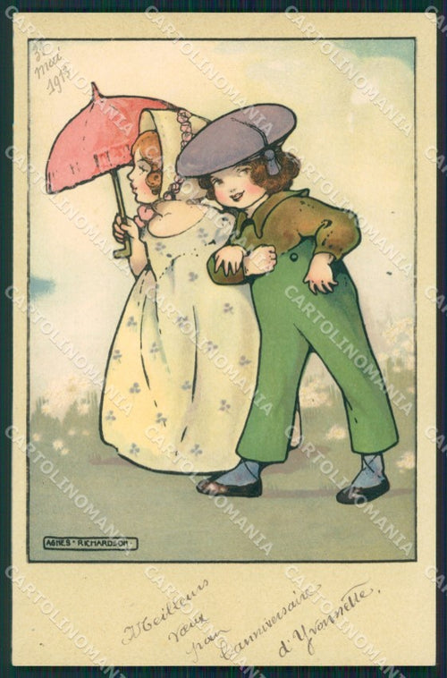 Agnes Richardson Children Dondorf serie 505 postcard cartolina QT6917 – fronte