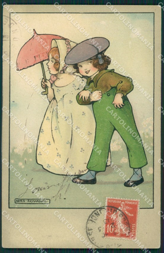 Agnes Richardson Children CORNER CREASE Dondorf serie 505 postcard QT6918 – fronte