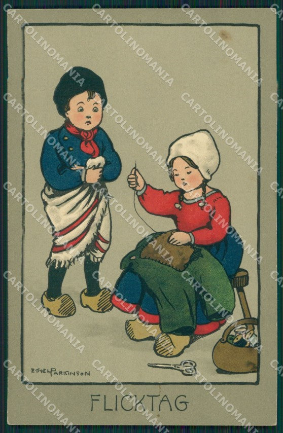 Ethel Parkinson Dutch Children Dondorf serie 555 postcard cartolina QT6956 – fronte