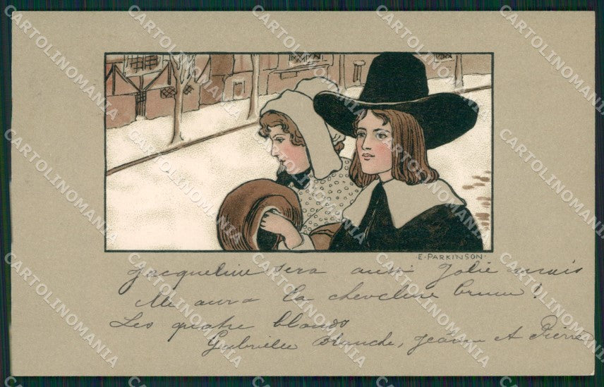 Ethel Parkinson Christmas New Year Greetings MM Vienne 165 postcard QT6964 – fronte
