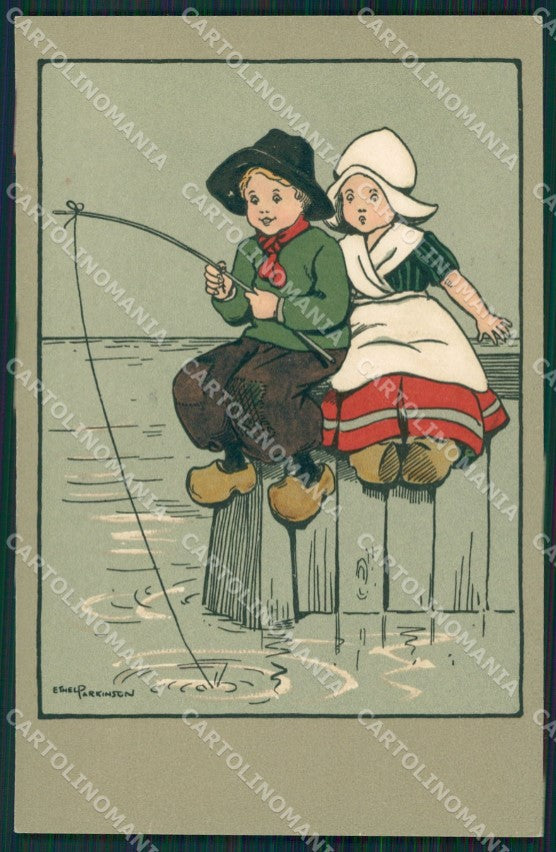 Ethel Parkinson Dutch Children Dondorf serie 380 postcard cartolina QT7028 – fronte