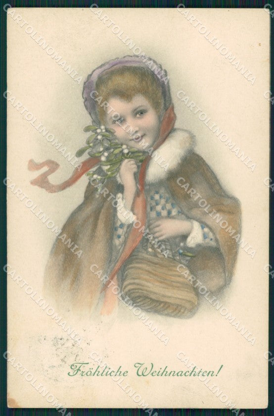 Art Nouveau Girl Viennoise Greetings MM Vienne 338 postcard cartolina QT7071 – fronte